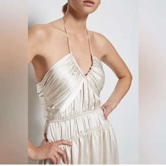 Jonathan Simkhai Strapless Gown Dress in stone NWT Formal Bridal - Picture 3 of 14